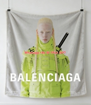 Balenciaga Neon Bushido Samurai Flannel Throw Blanket for Sofa Couch Wall Decor BA110